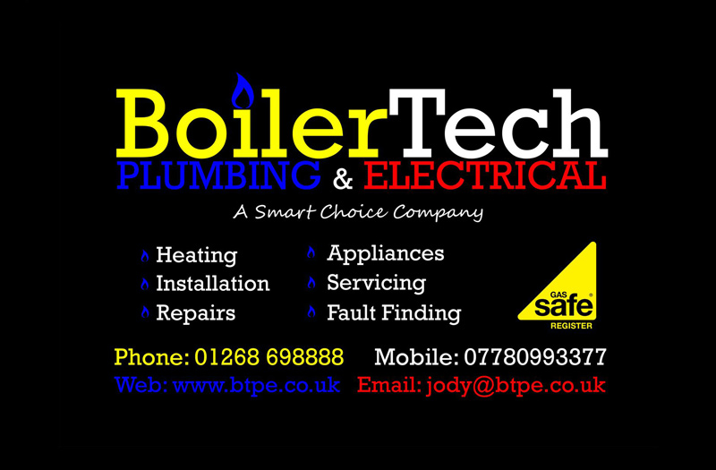 BoilerTech Plumbing & Electrical business card